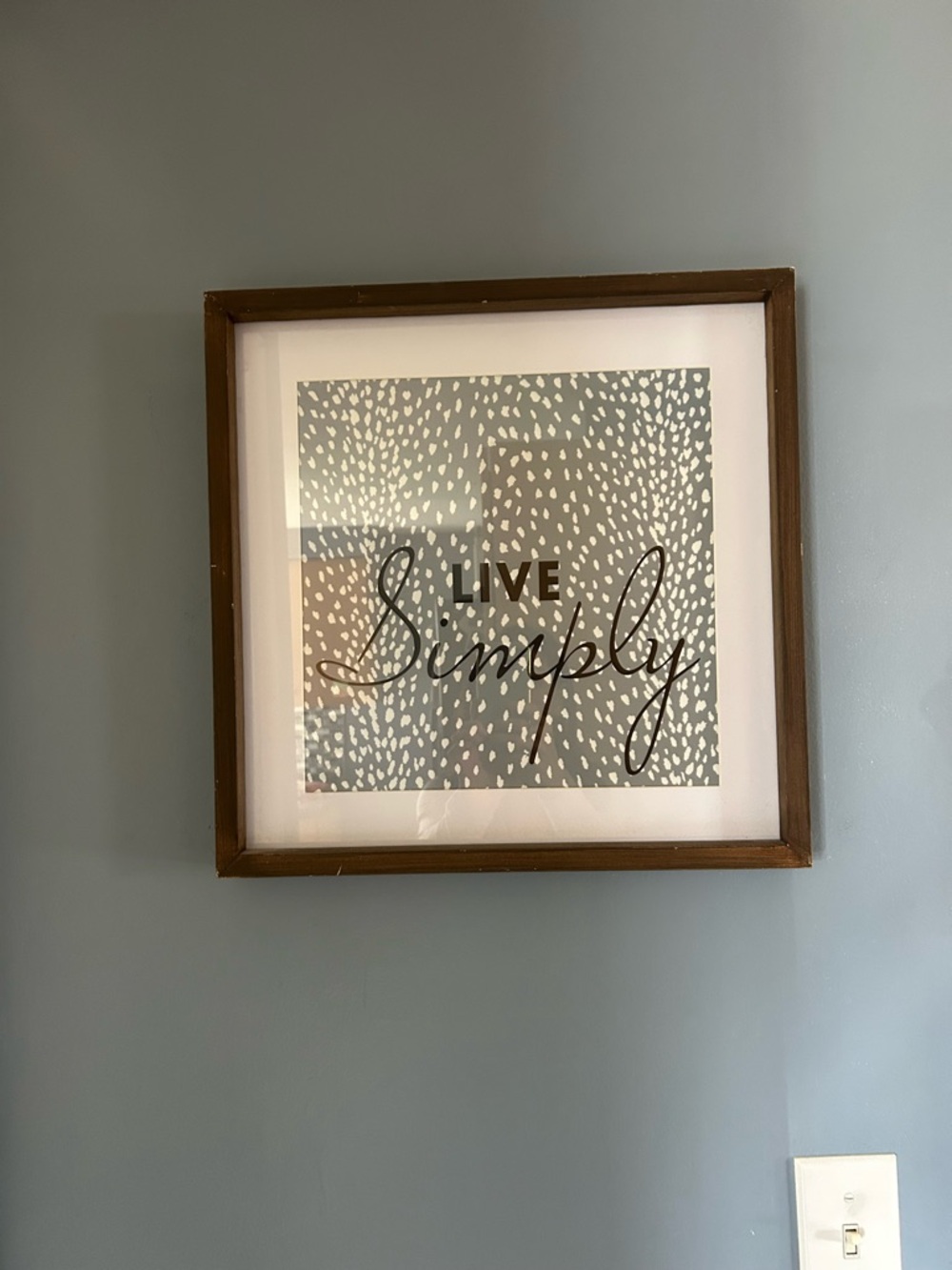Live Simply Framed Wall Art - Gray and Brown